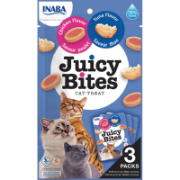 6X Inaba Juicy Bites Kattensnack Tonijn   Kip 34 gr