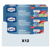 12X Toppits Safeloc Zip Diepvrieszakken 3 liter 15 stuks