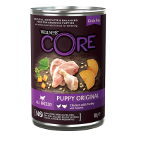 Wellness Core Hondenvoer Blik Puppy Kip   Kalkoen   Pompoen 400 gr