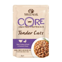 Wellness Core Kattenvoer Tender Cuts Kalkoen   Eend 85 gr