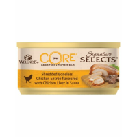 Wellness Core Kattenvoer Signature Selects Shredded Kip   Kippenlever 79 gr