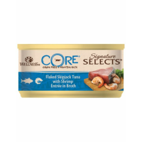 24X Wellness Core Kattenvoer Signature Selects Flaked Tonijn   Garnaal 79 gr