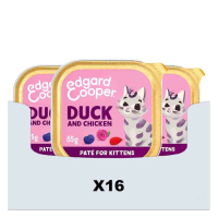 16X Edgard & Cooper Kattenvoer Kitten Pate Eend   Kip 85 gr