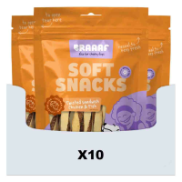 10X Braaaf Hondensnack Twisted Sandwich Kip   Vis 85 gr