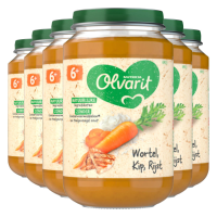 6X Olvarit Maaltijd 6m Wortel Kip Rijst 200 gr