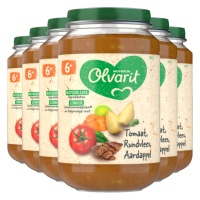 6X Olvarit Maaltijd 6m Tomaat Rundvlees Aardappel Wortel 200 gr