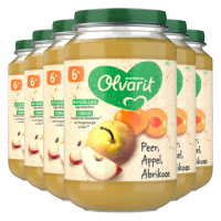 6X Olvarit Fruithapje 6m Peer Appel Abrikoos 200 gr