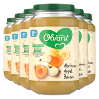 6X Olvarit Fruithapje 8m Abrikoos Appel Banaan 200 gr