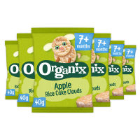 6X Organix Luchtige Rijstwafeltjes 7+m Appel BIO 40 gr