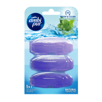 1+1 Gratis: Ambi Pur Toiletblok Navulling Fris Water en Mint 3 stuk