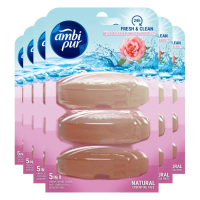 6X Ambi Pur Toiletblok Navulling Wilde Roos & Grapefruit 3 stuks