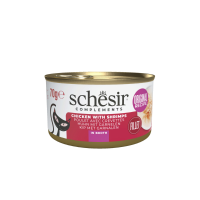 12X Schesir Kattenvoer Garnaal in Bouillon 70 gr