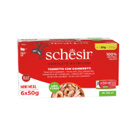 Schesir Kattenvoer Tonijn   Garnaal 6 x 50 gr