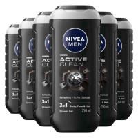 6X NIVEA Men Douchegel Active Clean 250 ml