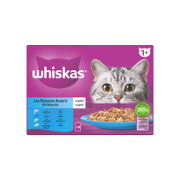 Whiskas 1+ Vis Selectie in Gelei Maaltijdzakjes Multipack 12 x 85 gr