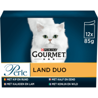 Gourmet Perle Kattenvoer Nat Mini Filets Multipack Land Duo in Saus 12 x 85 gr