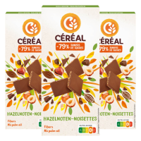 3X Céréal Chocolade Tablet Hazelnoot 80 gr