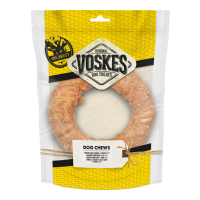 15X Voskes Hondensnack Kauwring Runderhuid met Kip 19 cm