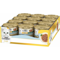 24X Gourmet Gold Kattenvoer Nat Blik Malse Lekkernijen Zeevis 85 gr