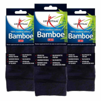 3X Lucovitaal Bamboe Sok Lang Blauw Maat 39 42 1 paar