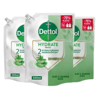 3X Dettol Refill Handzeep Hydrating Aloe Vera 500 ml