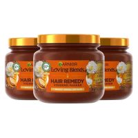 3X Garnier Loving Blends Argan  en Cameliaolie Haarmasker 340 ml