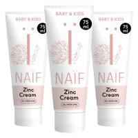 3X Naif Baby & Kids Parfumvrije Zinkcrème 75 ml