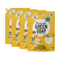 4X Marcel's Green Soap Wasmiddel Navul Vanille & Katoen 23 Wasbeurten 1 liter