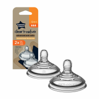 2X Tommee Tippee Closer to Nature Fast Flow Teats Speen 6m+ 2 stuks