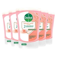 5X Dettol No Touch Handzeep Navulling Rozenwater & Sheabutter 250 ml