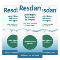 3X Resdan Shampoo Anti Roos Normaal tot Vet Haar 125 ml
