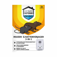 6X Home Defense Muizen  en Rattenverjager 220 m2 Ultrasoon, Elektromagnetisch en Lichtflitsen