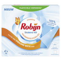 5X Robijn Wasmiddeldoekjes Stralend Wit 16 stuks