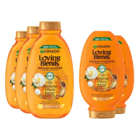 Garnier Loving Blends Argan en Cameliaolie   Shampoo 3x 300 ml & Conditioner 2x 250 ml – Pakket