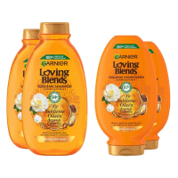 Garnier Loving Blends Argan en Cameliaolie Shampoo   2x 300 ml & Conditioner 2x 250 ml   Pakket