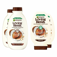 Garnier Loving Blends Kokosmelk en Macadamia Shampoo   2x 300 ml & Conditioner 2x 250 ml   Pakket