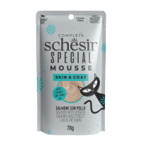 12X Schesir Special Cat Mousse Skin & Coat Zalm & Kip 70 gr