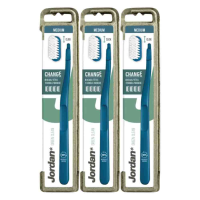 3X Jordan Green Clean Change Tandenborstel Medium 4 stuks