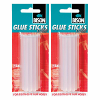 2X Bison Glue Sticks Hobby Transparant Lijm 12 stuks