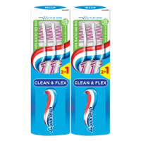 2X Aquafresh Tandenborstel Clean & Flex Medium 3 stuks