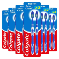 6X Colgate Tandenborstel Extra Clean Medium 2 stuks