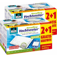 2X Bison Vochtvreter Navulzak Geurloos Promopack 3 x 1 kg