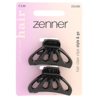 4X Zenner Haarklem Zwart 2 stuks