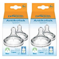 2X Dr. Browns Options+ Speen Y cut Brede Halsfles Transparant 2 stuks