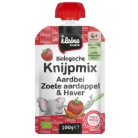 De Kleine Keuken Biologische Knijpmix Aardbei, Zoete aardappel & Haver 100 gr