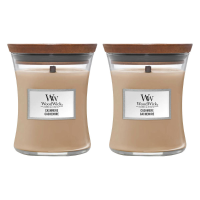 2X WoodWick Geurkaars Medium Cashmere 275 gr