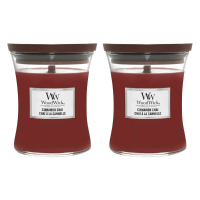 2X WoodWick Geurkaars Medium Cinnamon Chai 275 gr