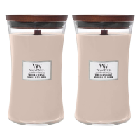 2X WoodWick Geurkaars Large Vanilla & Sea Salt 611 gr