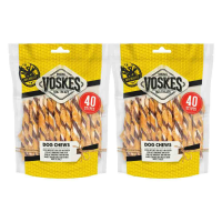 2X Voskes Hondensnack Rawhide Sticks Kip   Rund 400 gr