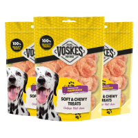 3X Voskes Hondensnacks Kip Schijfjes 100 gr